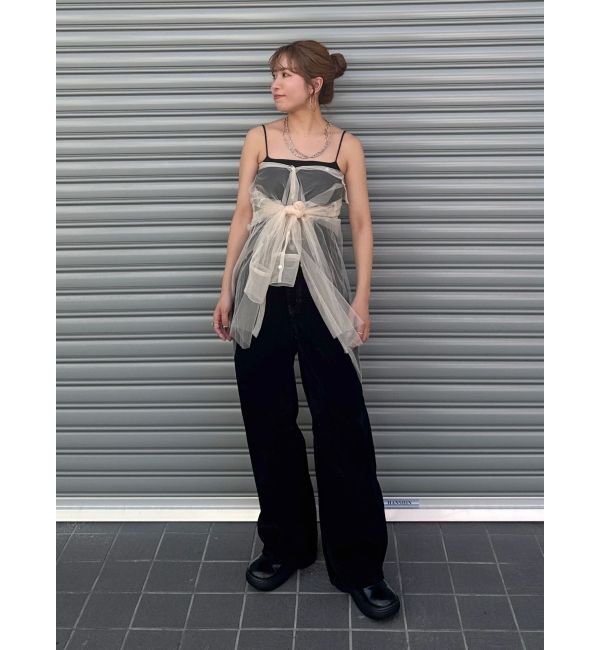 Ungrid「【展示会人気NO.1】チュールレイヤードルーズシャツ」|シャツ・ブラウス|