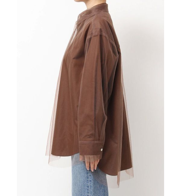 Ungrid「【展示会人気NO.1】チュールレイヤードルーズシャツ」|シャツ・ブラウス|