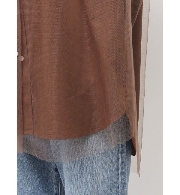 Ungrid「【展示会人気NO.1】チュールレイヤードルーズシャツ」|シャツ・ブラウス|