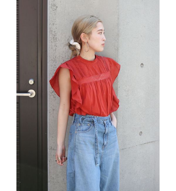 Ungrid「コットンノースリフリルブラウス」|シャツ・ブラウス|