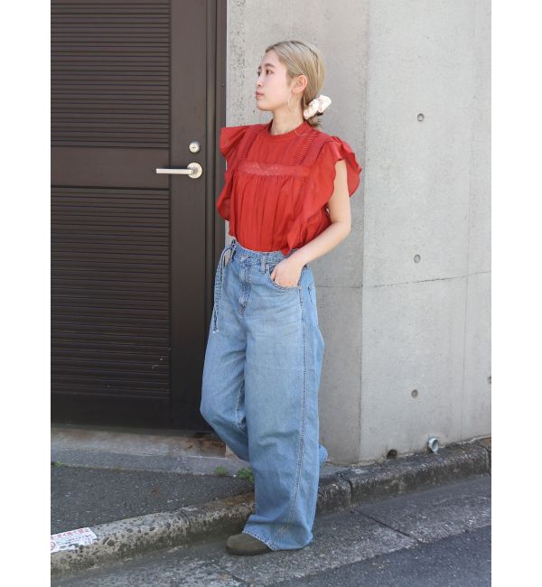 Ungrid「コットンノースリフリルブラウス」|シャツ・ブラウス|