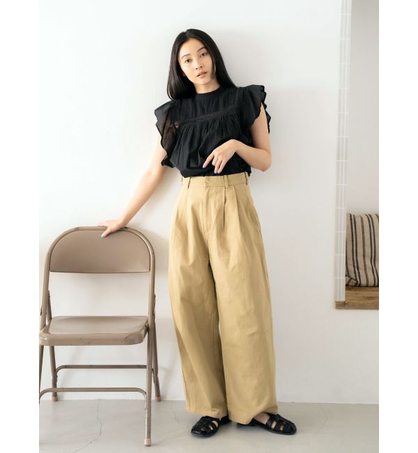 Ungrid「コットンノースリフリルブラウス」|シャツ・ブラウス|