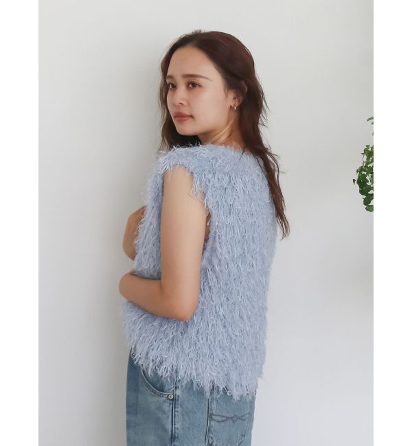 Ungrid「フェザーヤーンニットベスト」|ニット・セーター|