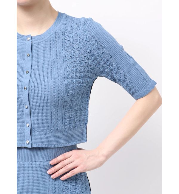 LAGUNAMOON「バイカラーサイドラインレースニットセットアップ」|ワンピース|