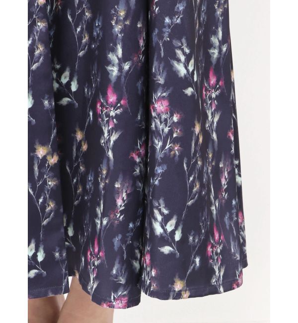 LAGUNAMOON「フロントボタンデザインフロ-ラルプリントサテンキャミワンピース」|ワンピース|