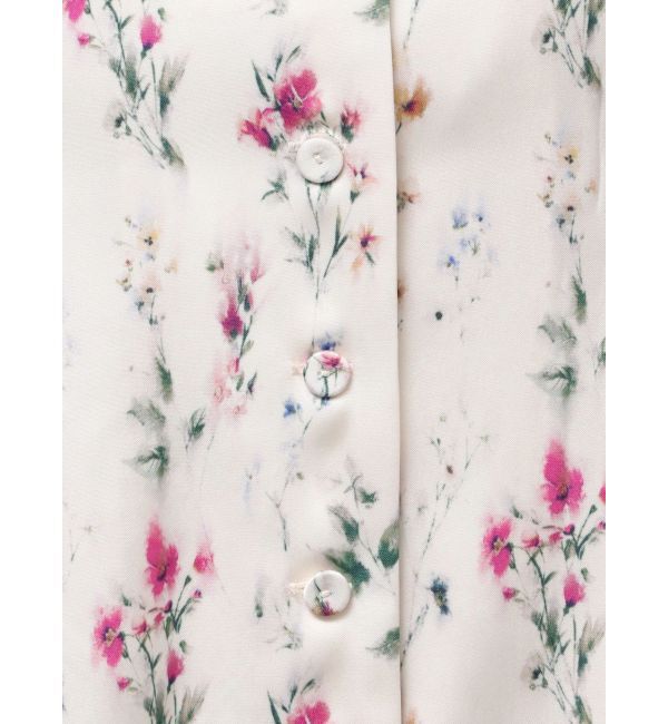 LAGUNAMOON「フロントボタンデザインフロ-ラルプリントサテンキャミワンピース」|ワンピース|