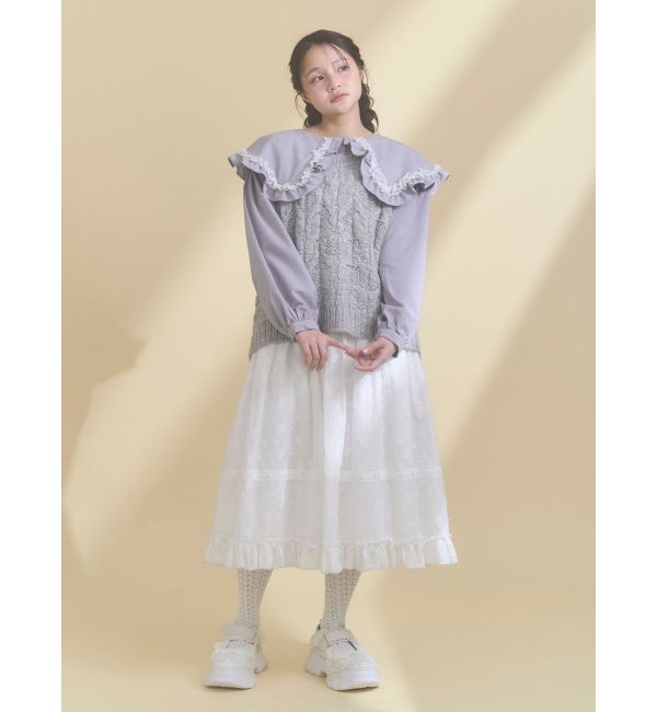 merry jenny「フリルカラーニットドッキングブラウス」|シャツ・ブラウス|