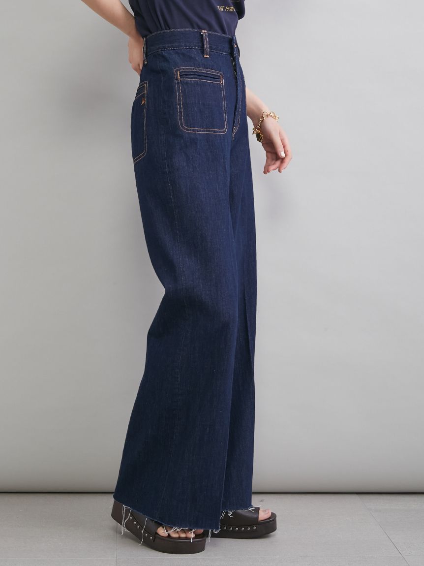 Mila Owen「【MILA PANTS】玉縁ポケットセミフレアデニムパンツ」|デニム|