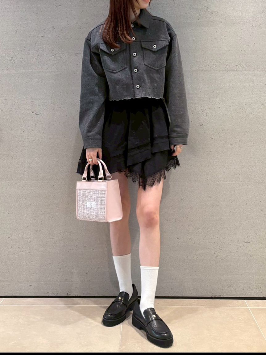 FURFUR「刺繍クロップドシャツジャケット」|デニムジャケット|