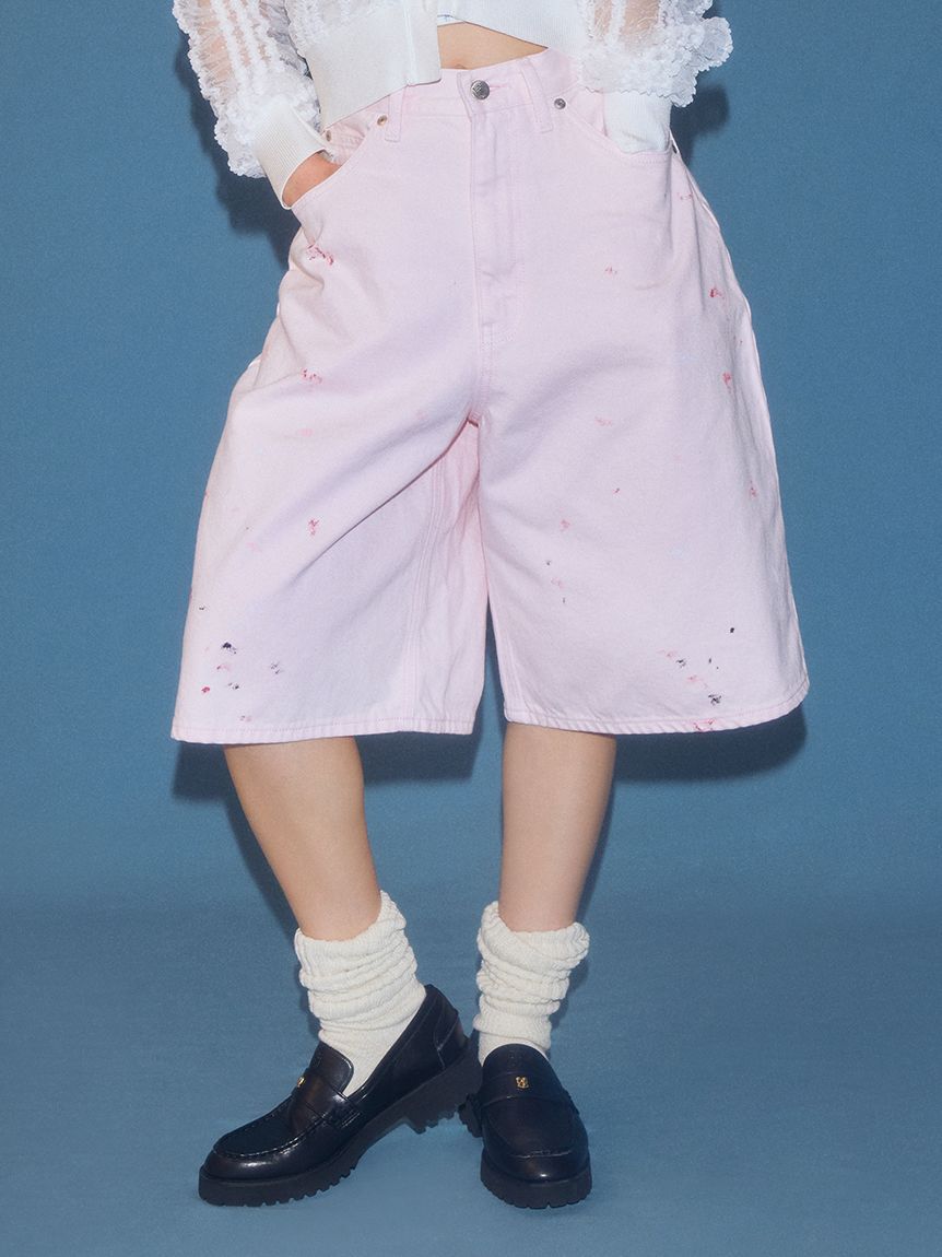 FURFUR「Leeコラボペイントデニムハーフパンツ」|デニム|PNK