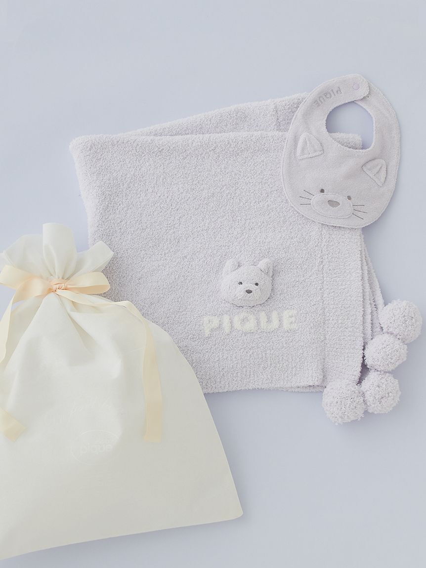 GELATO PIQUE KIDS & BABY「【ラッピング済み】【BABY】パウダーアニマルブランケット＆スタイSET」|その他ベビー用品|LAV