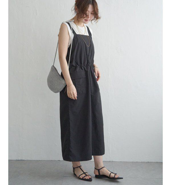 Lbc with Life「ナイロンワークジャンスカ」|ワンピース|ブラック