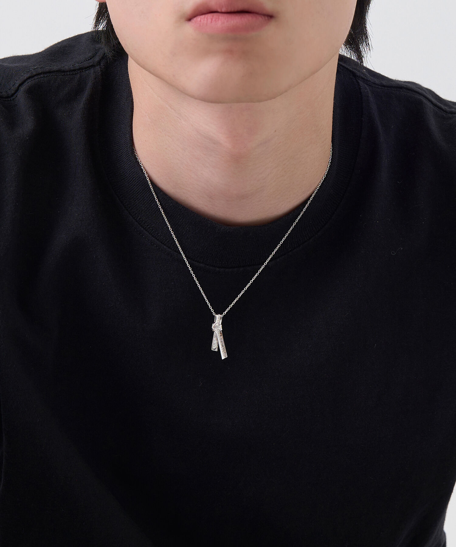 JUPITER「【SV925】タイリボンモチーフネックレス/ペア/シルバー」|ネックレス|