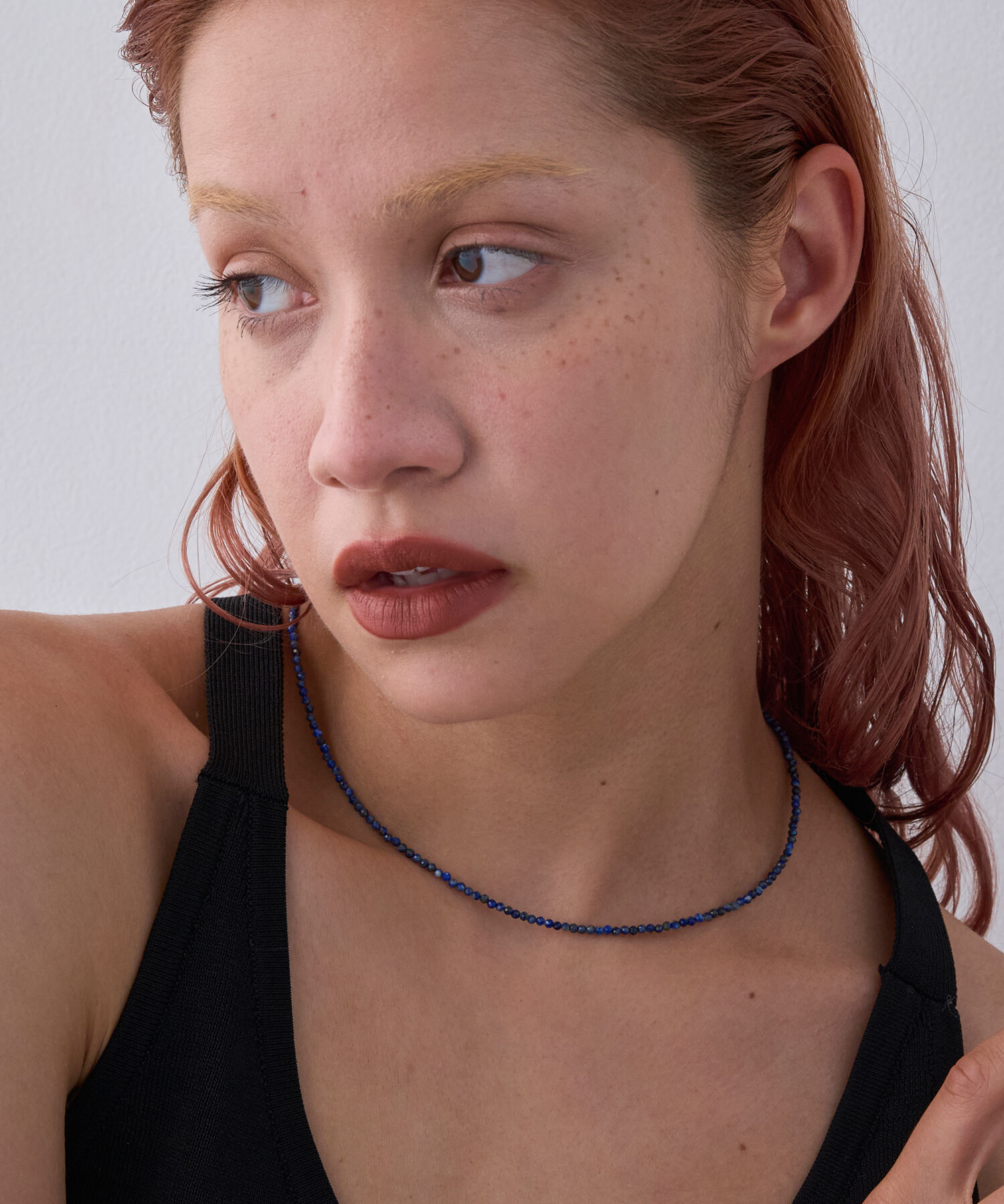 JUPITER「天然石ビーズネックレス/金属アレルギー対応/ニッケルフリー　ラピスラズリ」|ネックレス|