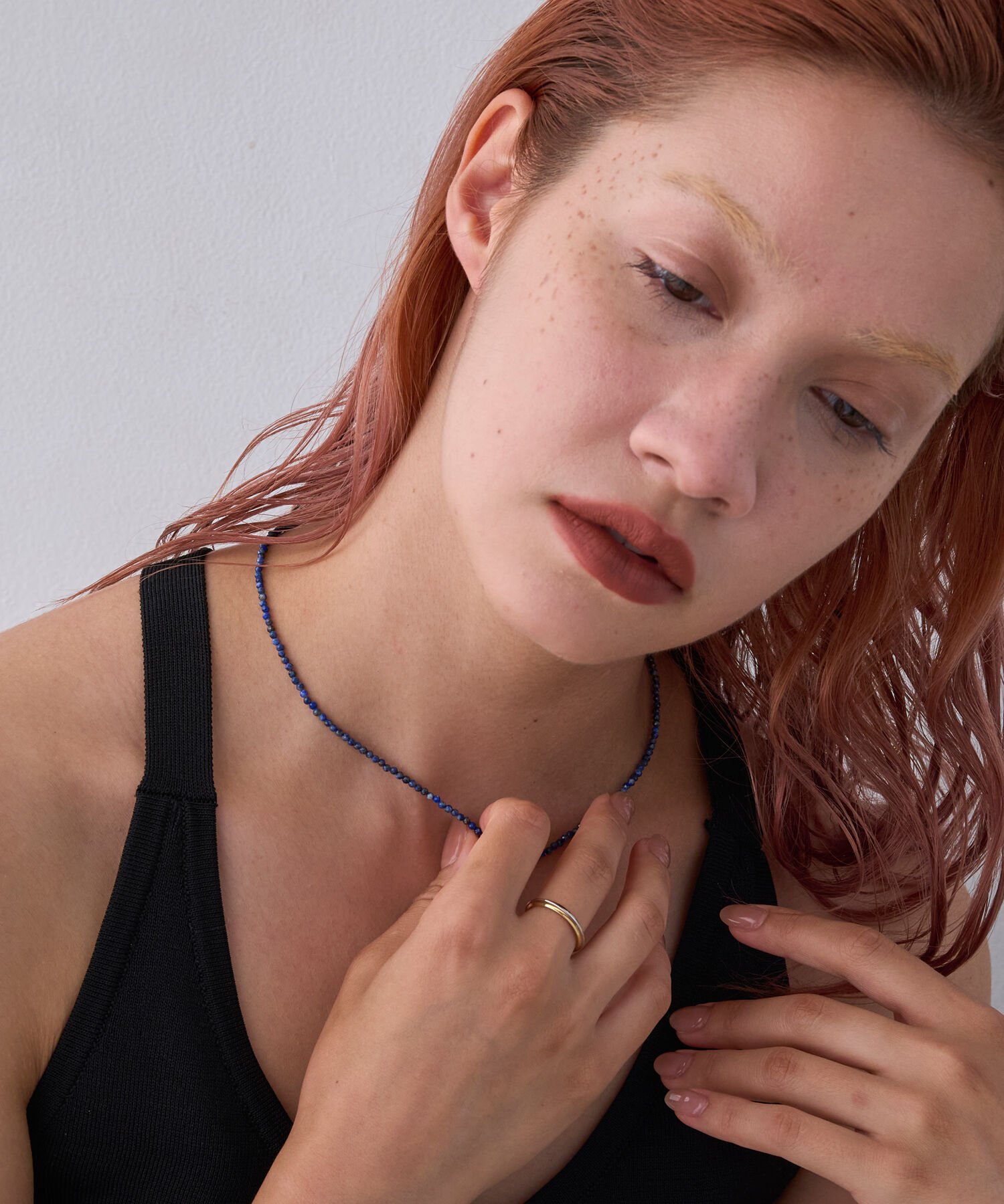 JUPITER「天然石ビーズネックレス/金属アレルギー対応/ニッケルフリー　ラピスラズリ」|ネックレス|