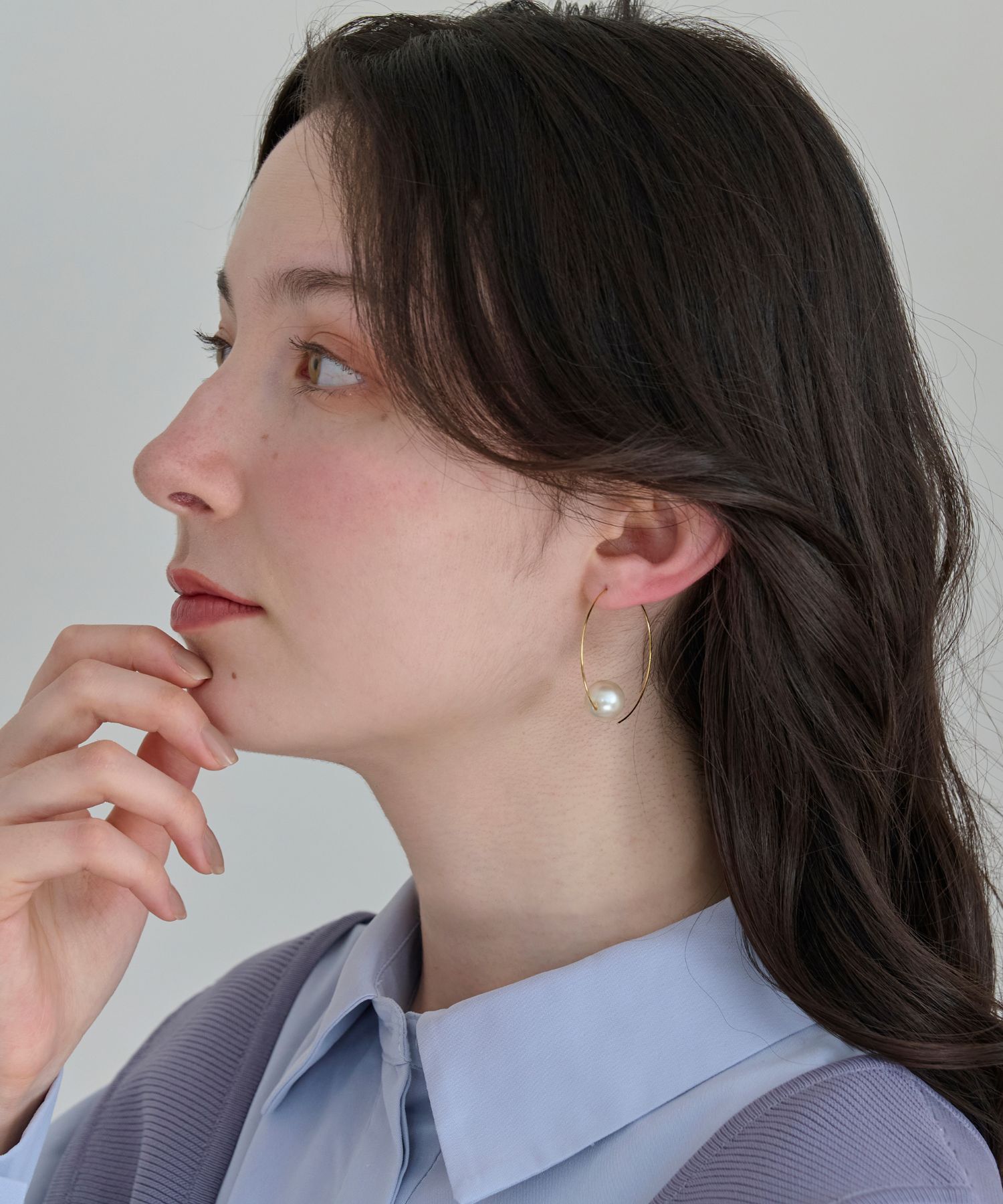 Phoebe「【金属アレルギー対応】ビッグサークルパールピアス/ニッケルフリー/大ぶり/存在感◎/主役級」|ピアス|