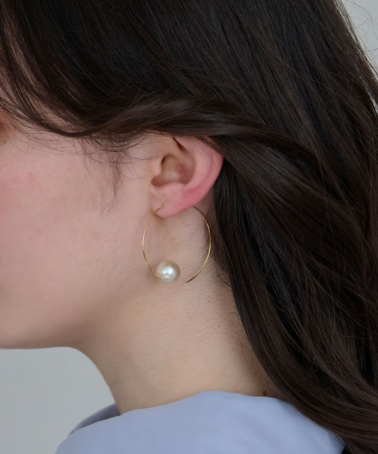 Phoebe「【金属アレルギー対応】ビッグサークルパールピアス/ニッケルフリー/大ぶり/存在感◎/主役級」|ピアス|