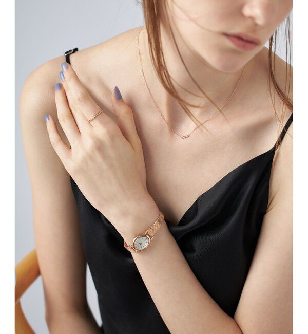 ete「ダイヤモンド ジェムフェイス メッシュベルト ウォッチ」|腕時計|