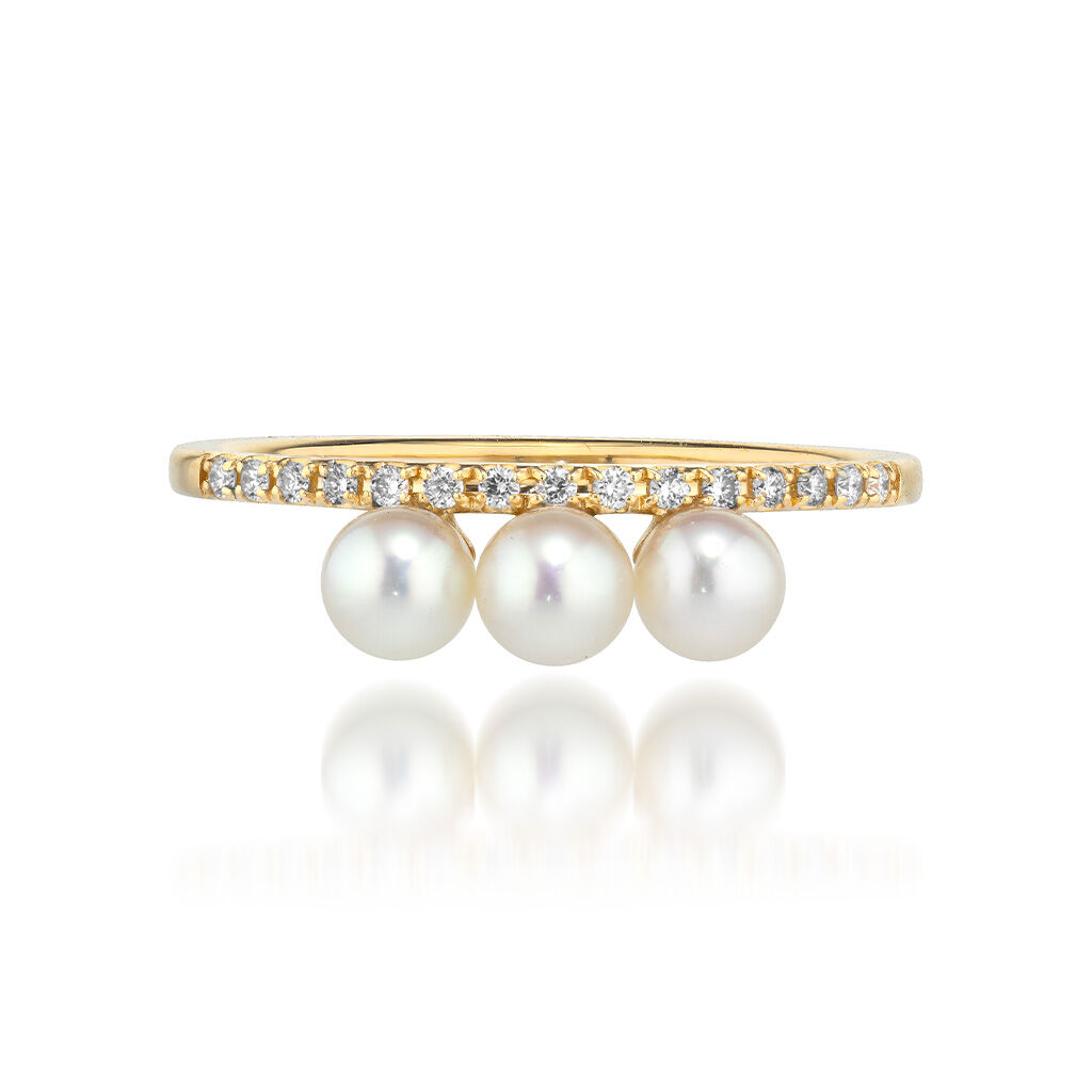 STAR JEWELRY「DIAMOND & BABY AKOYA RING」|リング|イエローゴールド