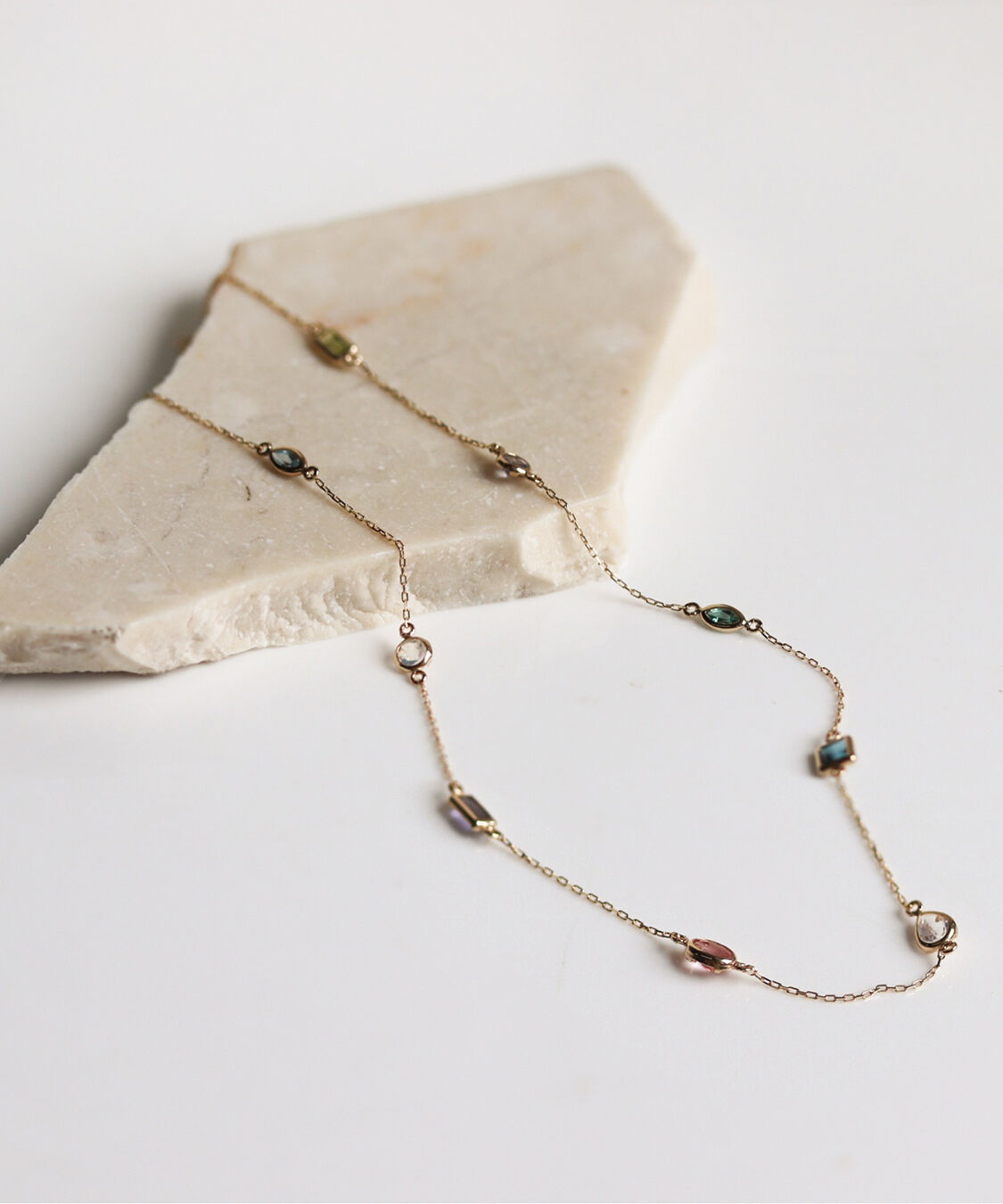  「マルチカラー ストーン ネックレス | K10YG」|ネックレス|K10 イエローゴールド
