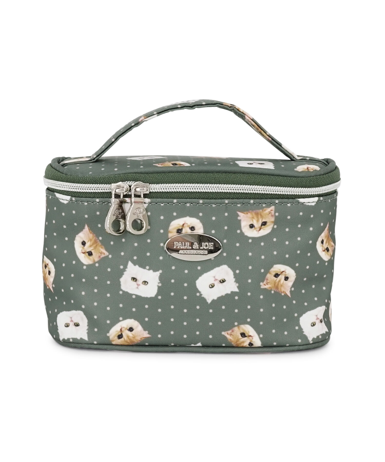 PAUL&JOE「持ち手つきポーチ／ジブシー＆ヌネット総柄」|ポーチ|グレー