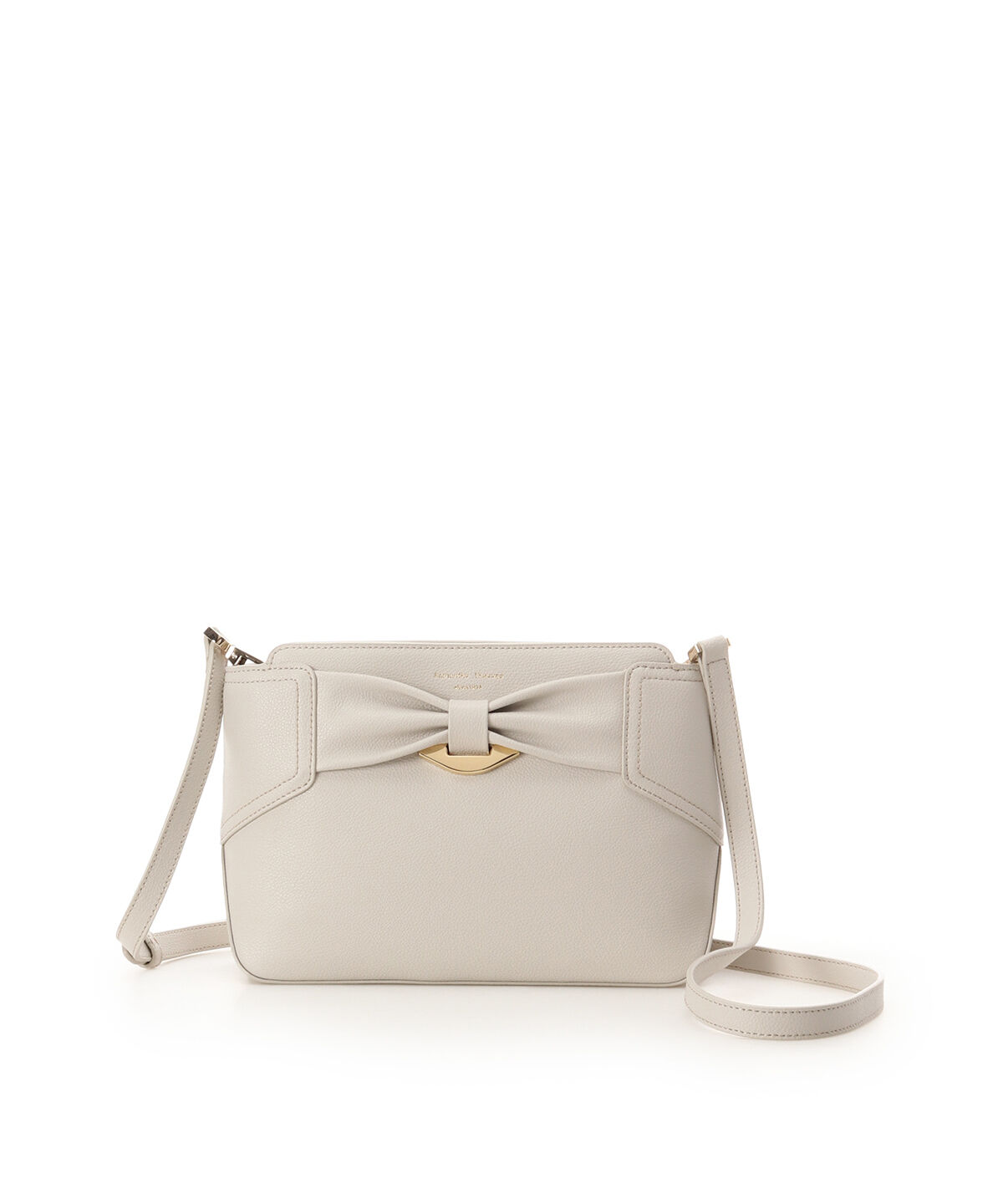 Samantha Thavasa「リボンモチーフ スプリットレザーショルダーバッグ」|ショルダー・メッセンジャー|ベージュ