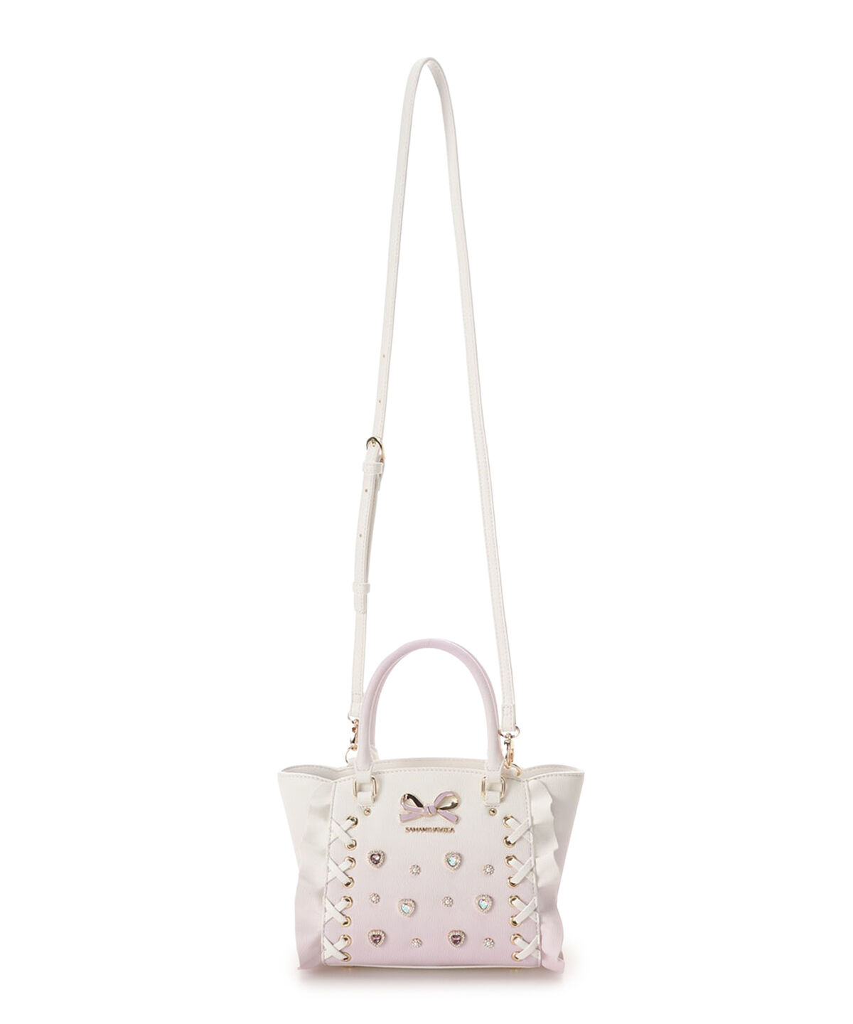 Samantha Vega「レースアップハートビジューグラデーションフラッター（ミニ）」|ハンドバッグ|