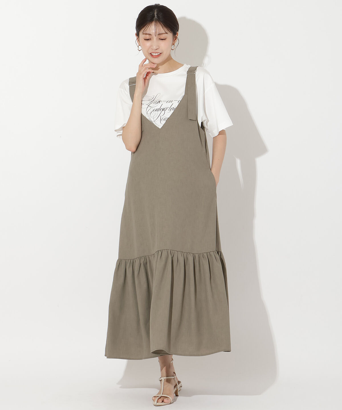 アンドクチュール「フリルギャザー切替ジャンスカ」|ワンピース|