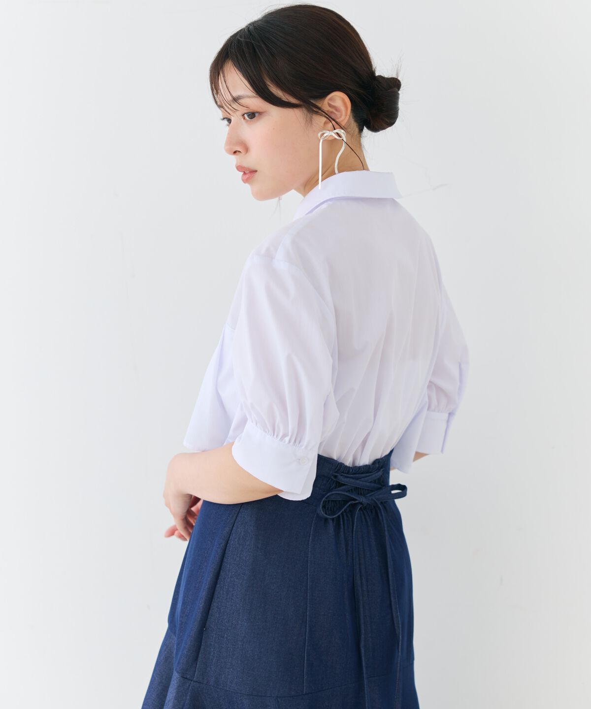 アンドクチュール「ヨークデザインハーフスリーブシャツ」|シャツ・ブラウス|