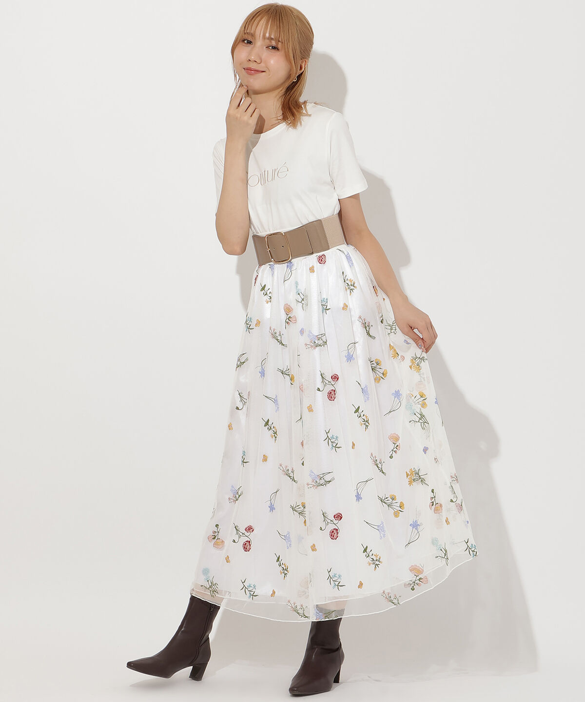 アンドクチュール「COUTURE 刺繍Tシャツ」|Tシャツ・カットソー|