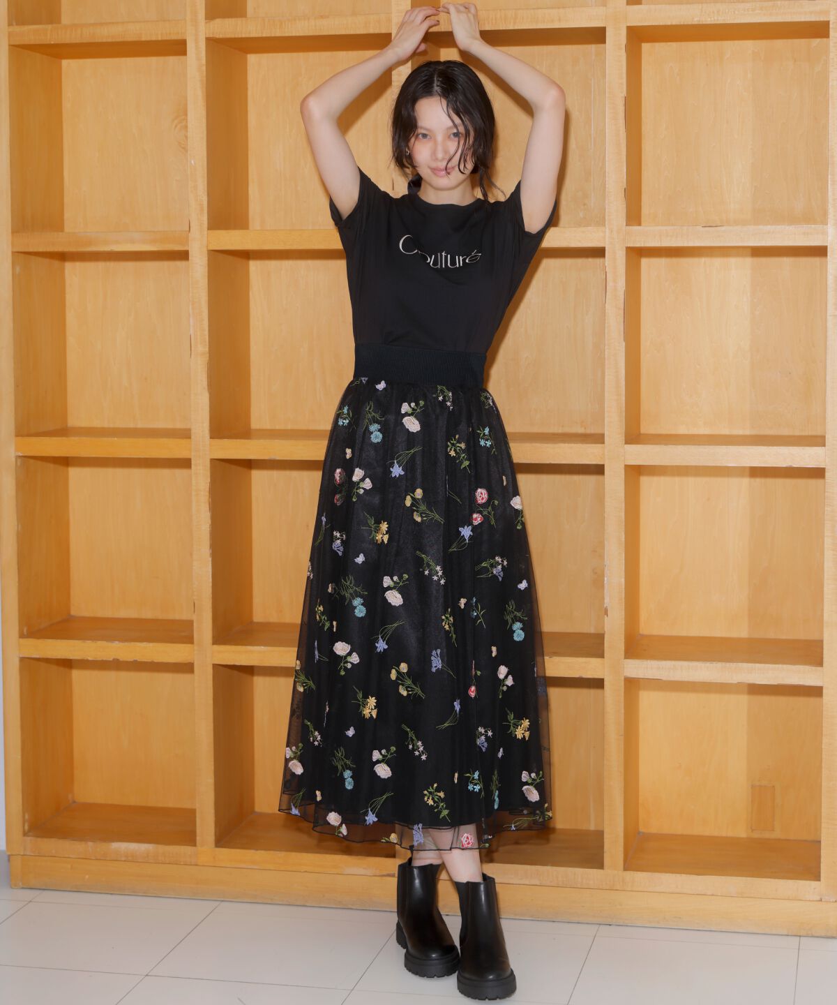 アンドクチュール「COUTURE 刺繍Tシャツ」|Tシャツ・カットソー|