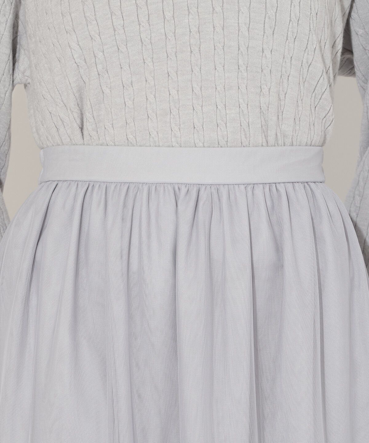 アンドクチュール「チュールティアードギャザースカート」|フレア|