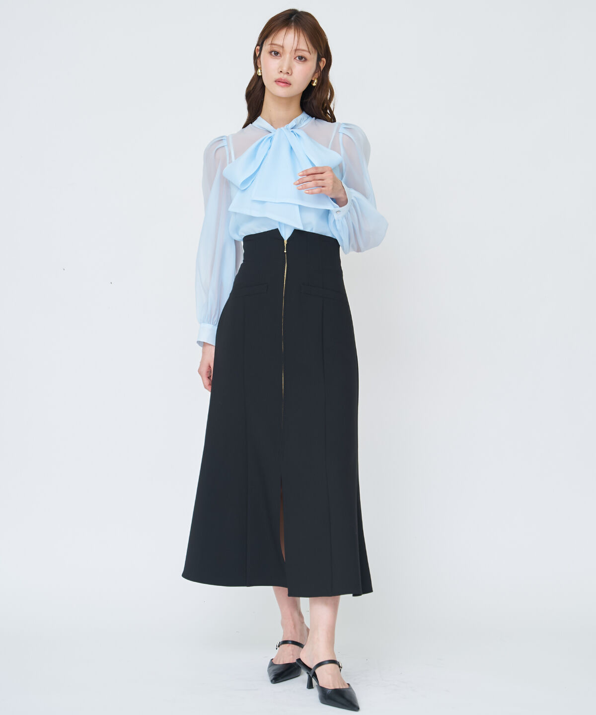 アンドクチュール「シアーボウタイブラウス」|シャツ・ブラウス|