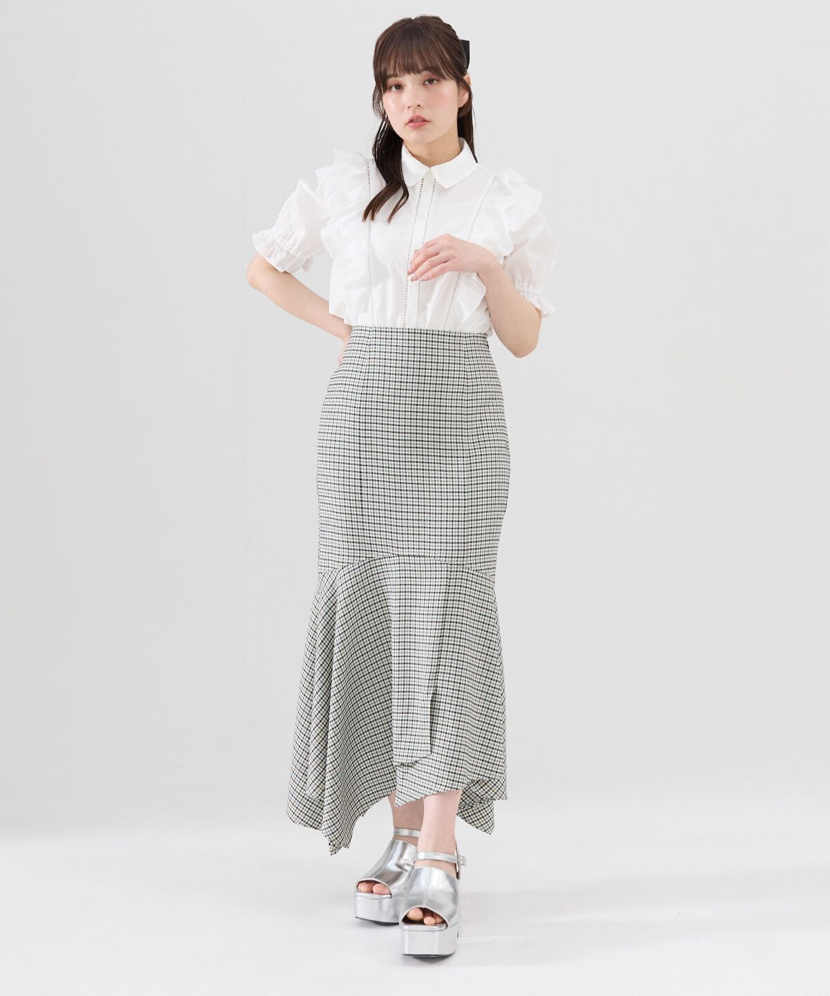 REDYAZEL「チェックマーメイドスカート」|タイト|