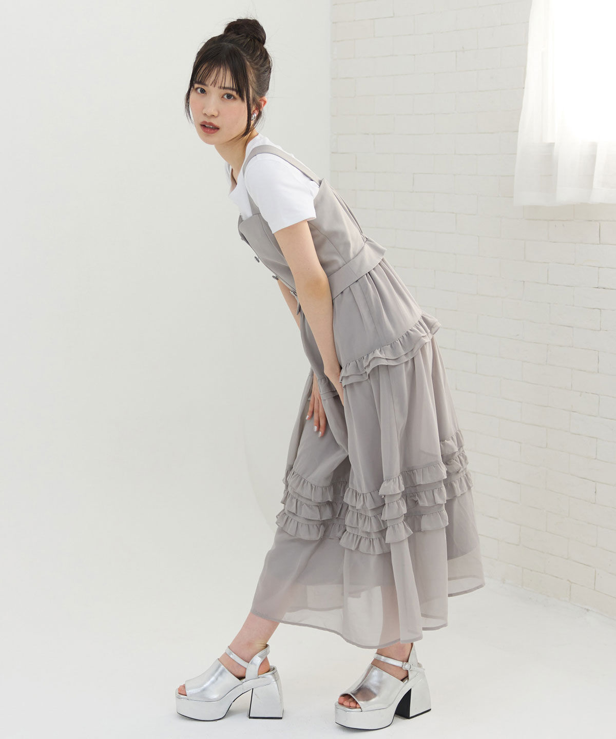 REDYAZEL「ビスチェ&times;メニーフリルティアードワンピース」|ワンピース|