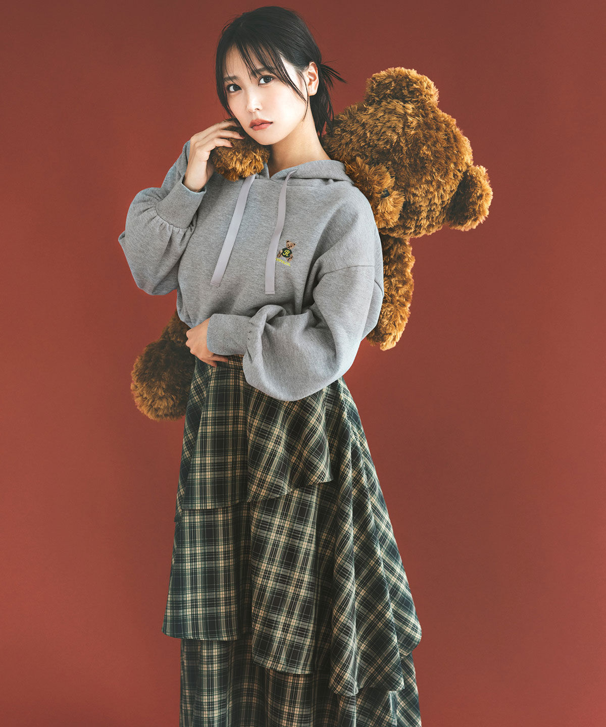 REDYAZEL「タータンチェックティアードスカート」|フレア|