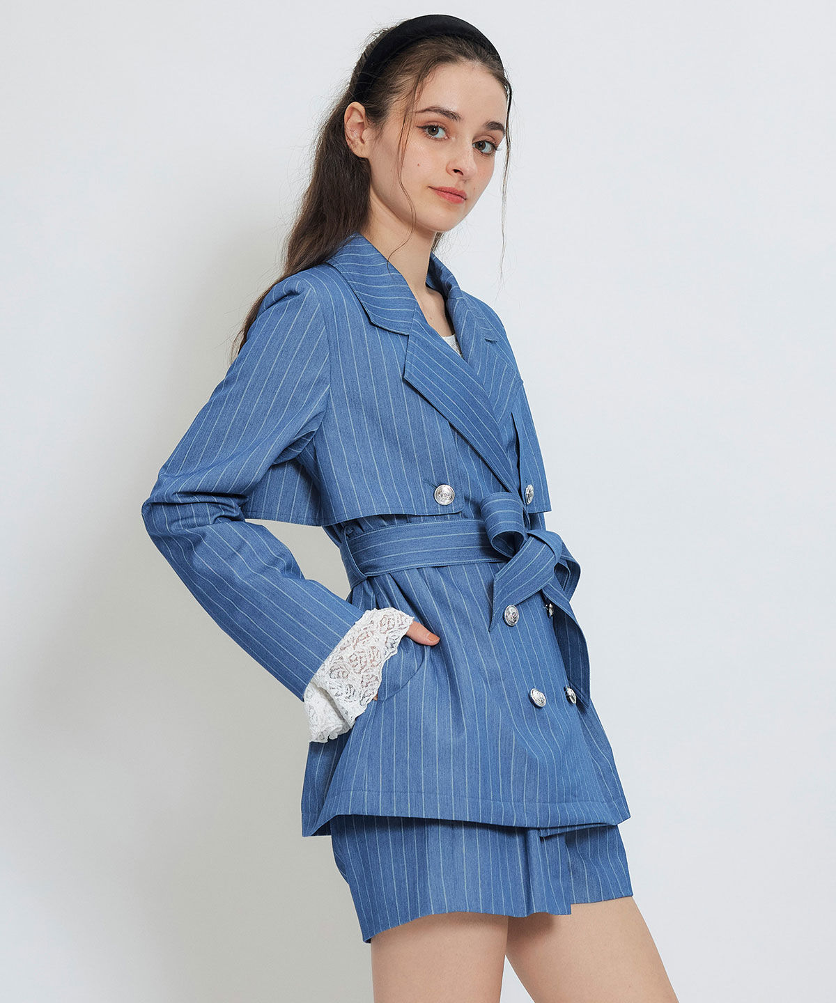 REDYAZEL「ボリュームスリーブシアーレースブラウス&times;ベーシックキャミソール」|Tシャツ・カットソー|