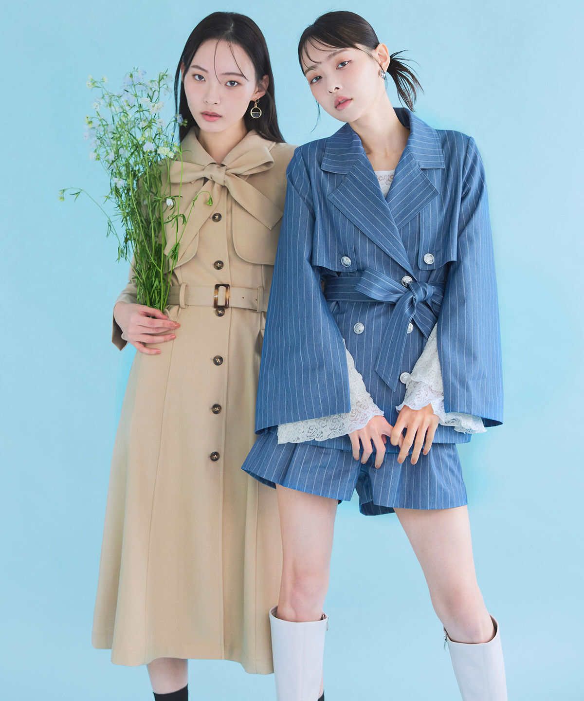 REDYAZEL「ボリュームスリーブシアーレースブラウス&times;ベーシックキャミソール」|Tシャツ・カットソー|