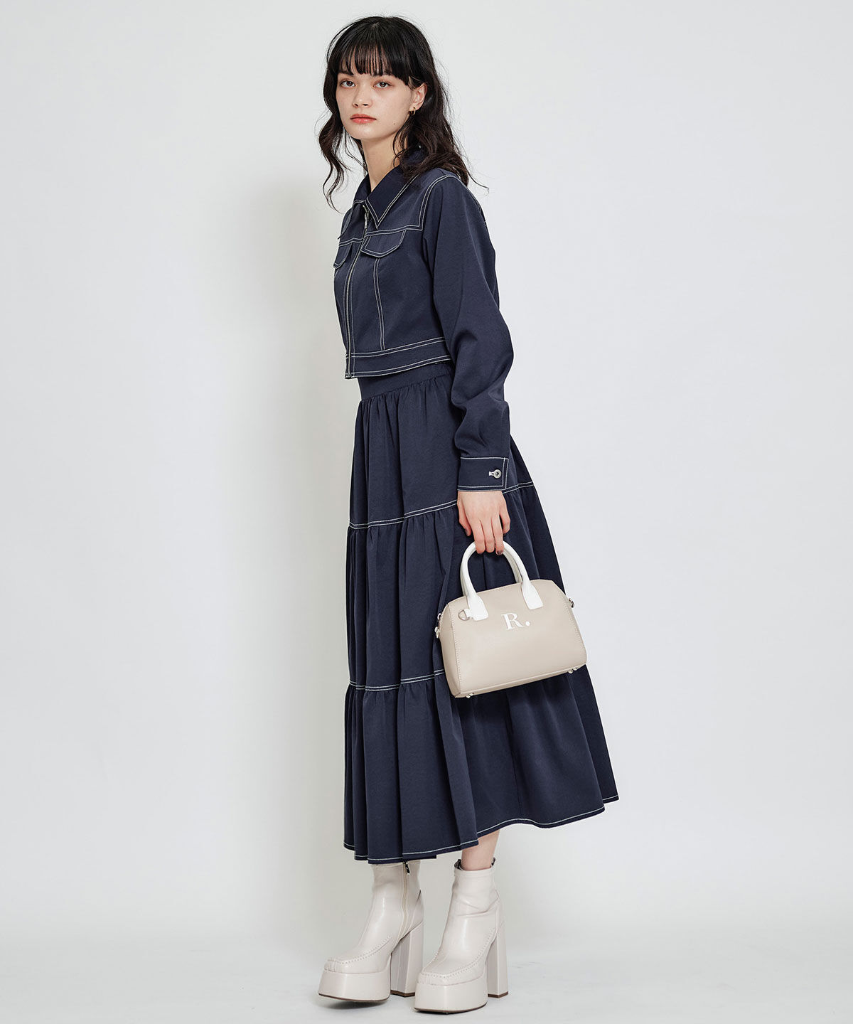 REDYAZEL「バイカラーステッチショートジャケット」|その他|