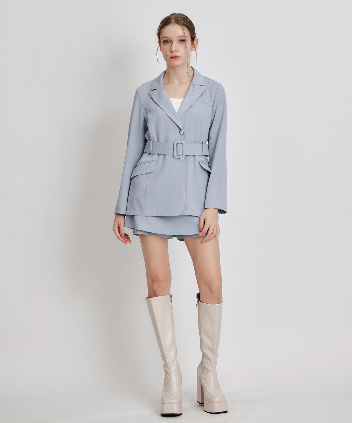 REDYAZEL「アイシーカラーウエストマークベルトテーラードジャケット」|テーラードジャケット|