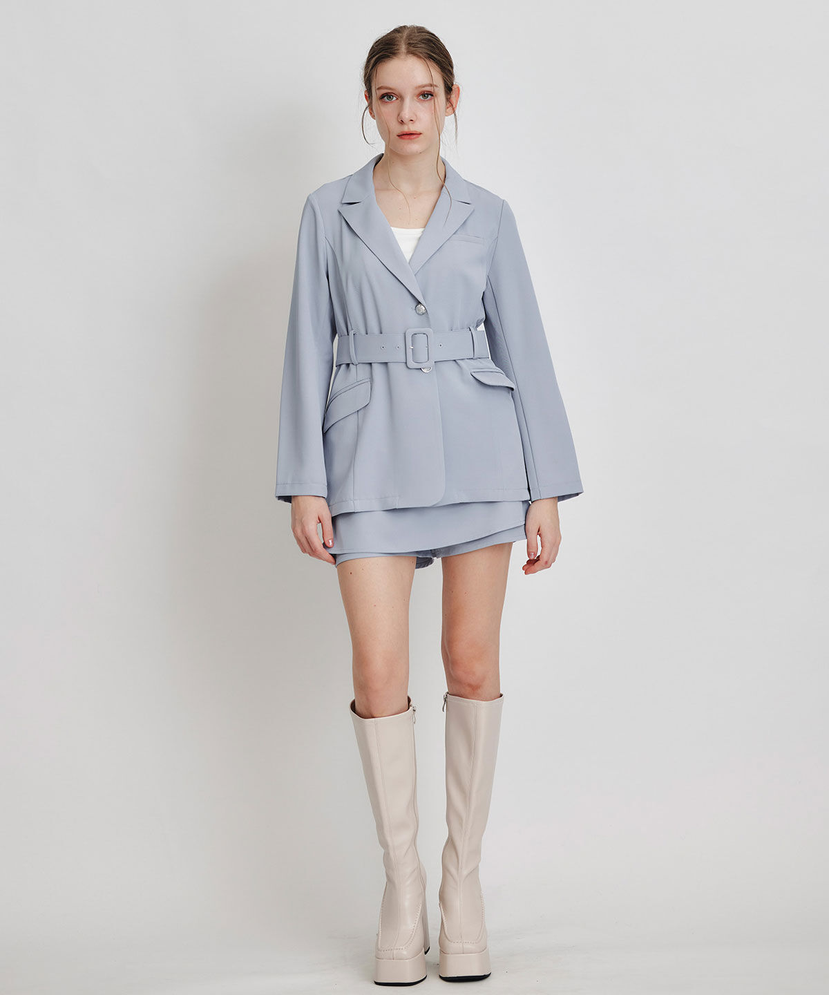 REDYAZEL「アイシーカラーウエストマークベルトテーラードジャケット」|テーラードジャケット|