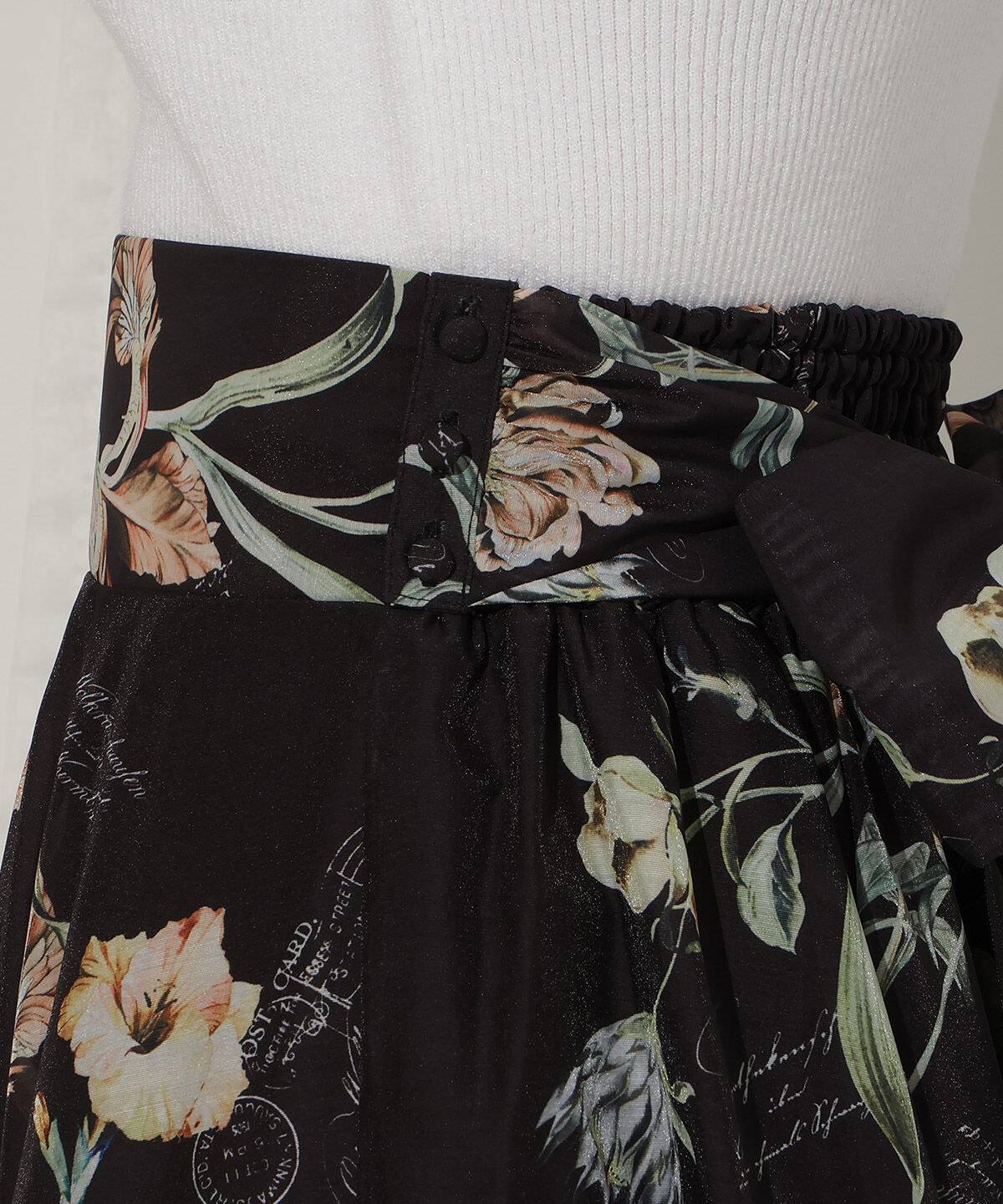 WILLSELECTION「ビッグリボンシアーフラワースカート」|フレア|