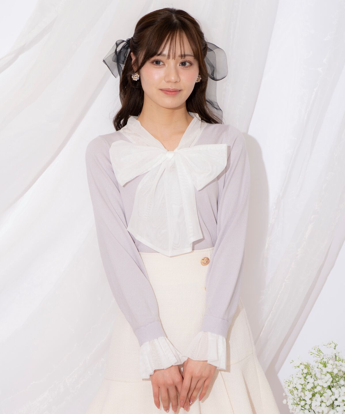 WILLSELECTION「レイヤード風ボウタイニット」|ニット・セーター|