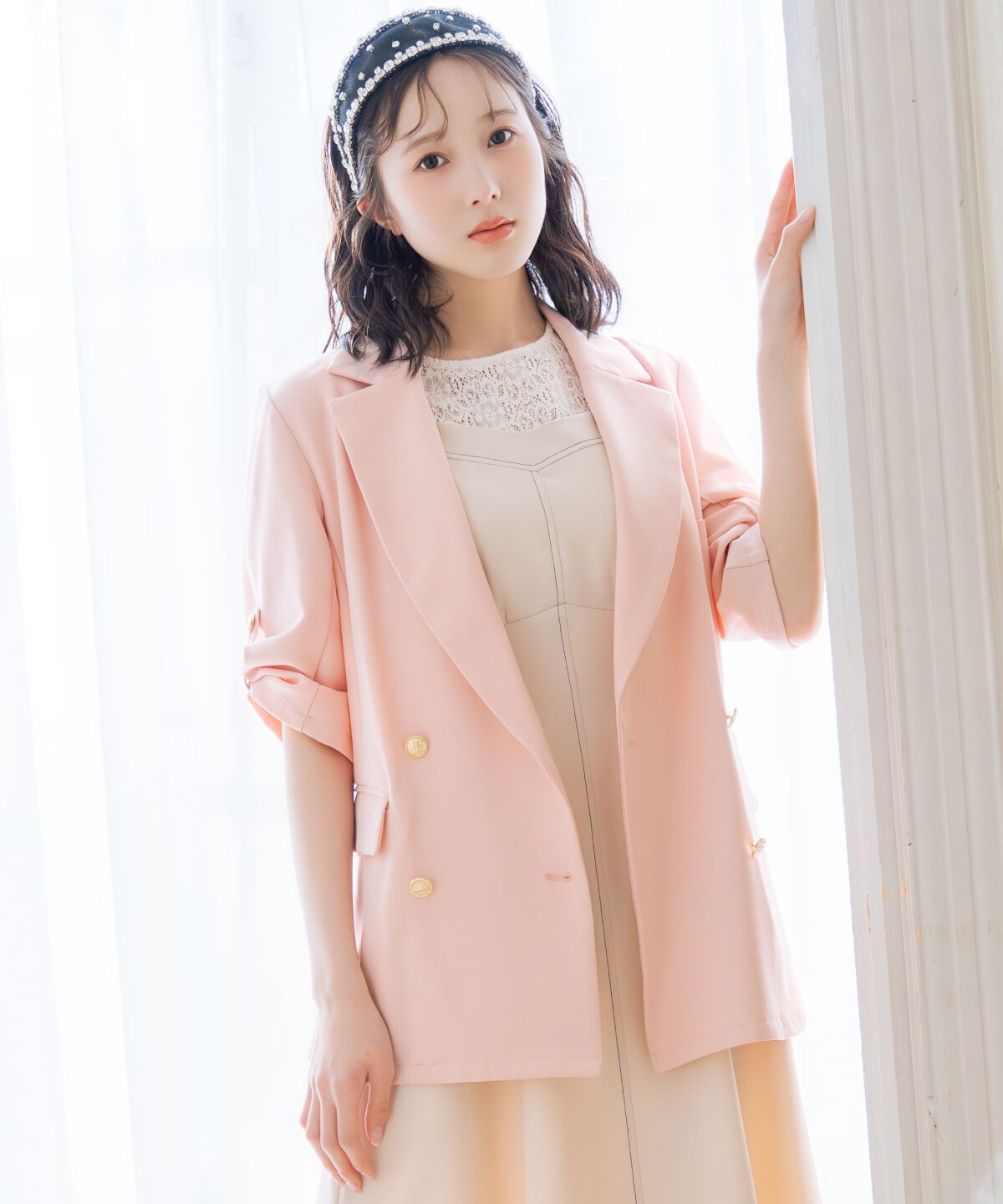 WILLSELECTION「エンブレム付きテーラードジャケット」|テーラードジャケット|ピンク