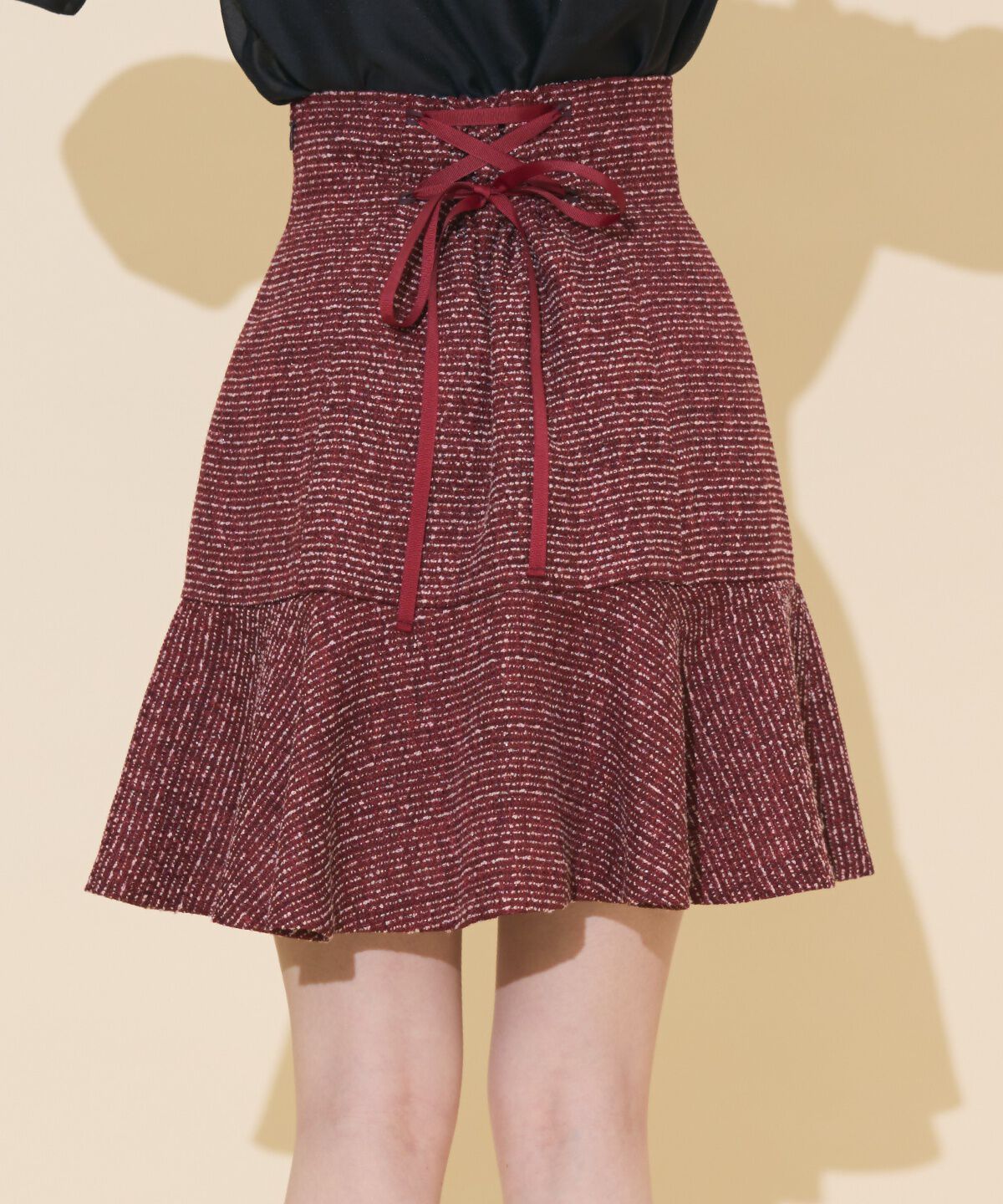 WILLSELECTION「ブレードデザインツイードミニスカート」|フレア|