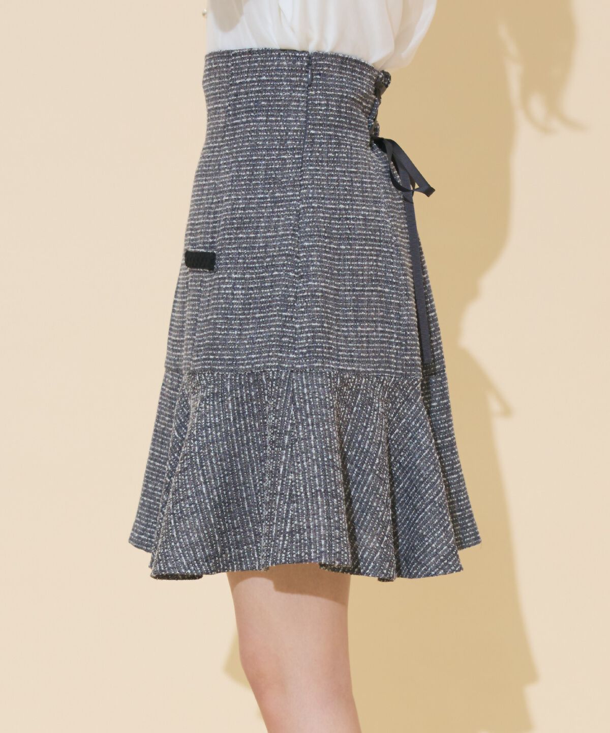 WILLSELECTION「ブレードデザインツイードミニスカート」|フレア|