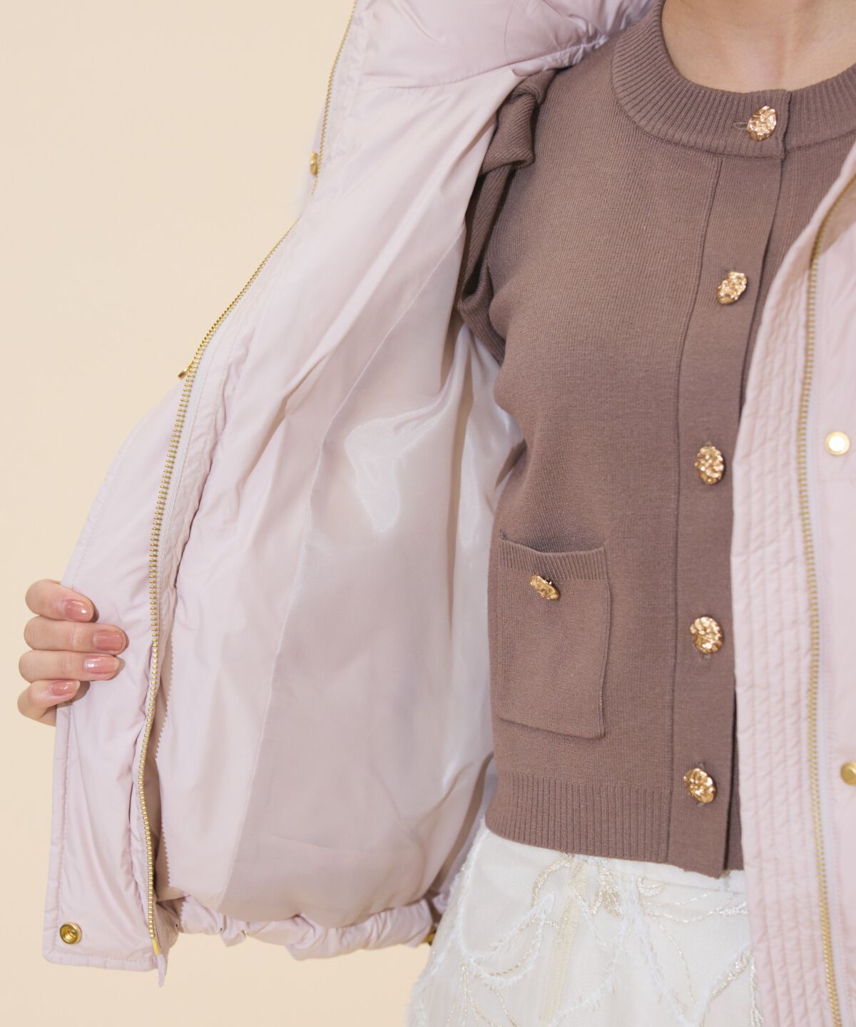 WILLSELECTION「ファー付きショートダウン」|ダウン|