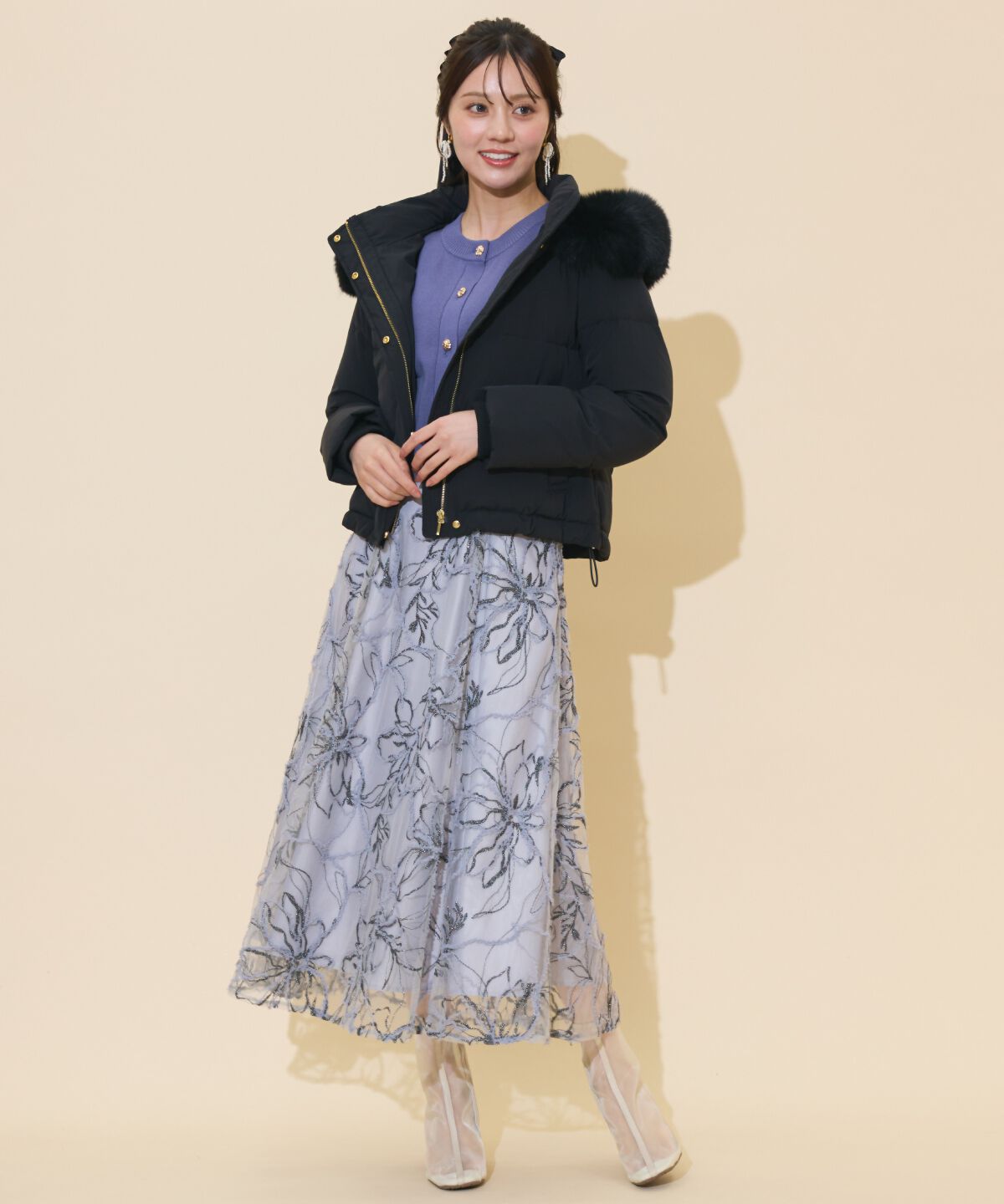 WILLSELECTION「ファー付きショートダウン」|ダウン|