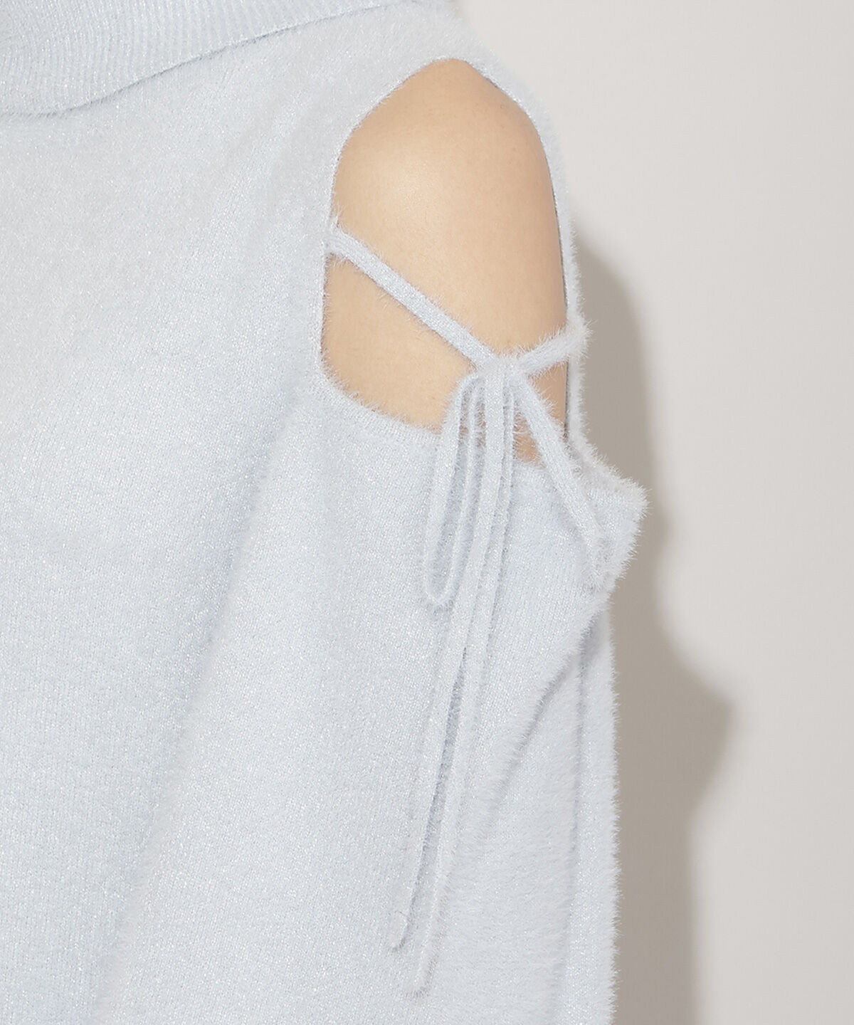 WILLSELECTION「オープンショルダーラメフェザーニットワンピース」|ワンピース|