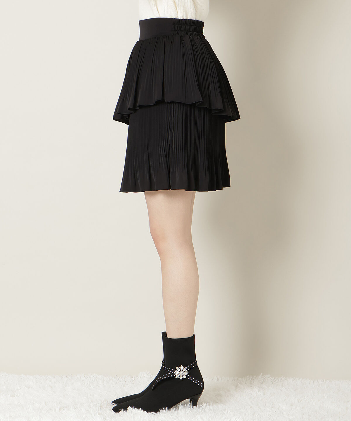 WILLSELECTION「プリーツティアードミニスカート」|フレア|